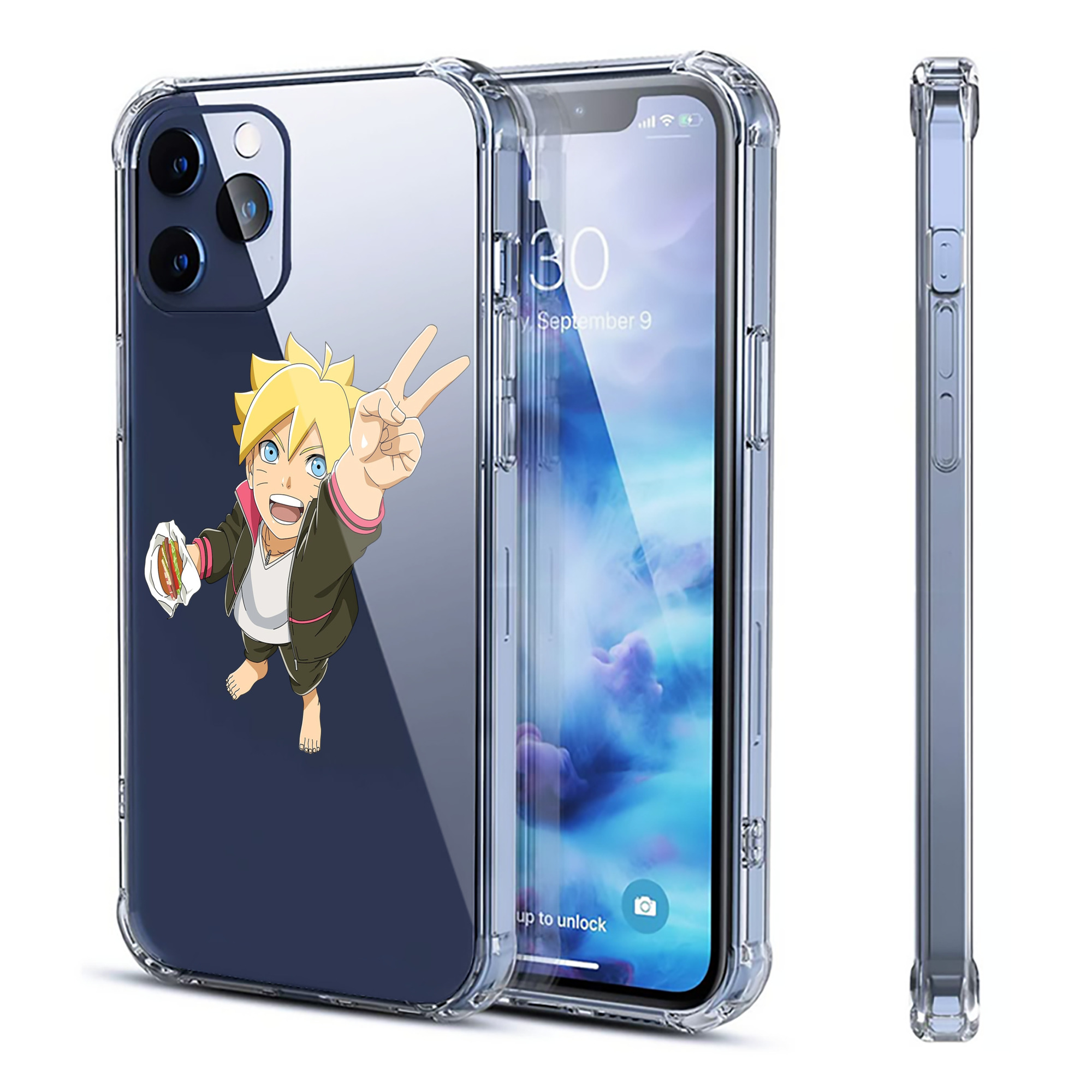 （画像用） NARUTO -ナルト- うずまき ボルト Uzumaki Boruto 【iPhone 12シリーズ対応】透明スマホケース（クリアソフトケース）